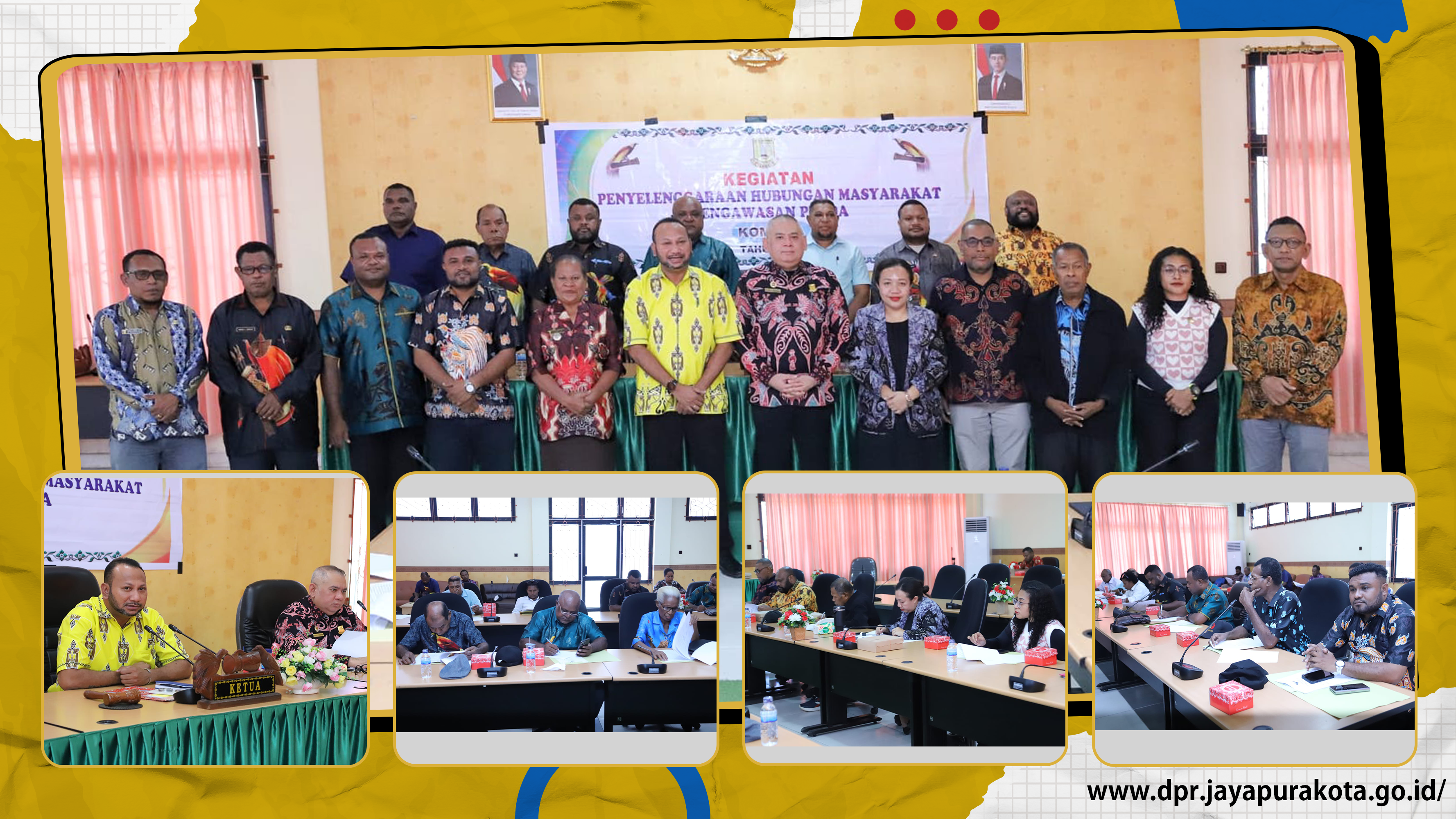 KETUA DPR KOTA JAYAPURA MEMIMPIN LANGSUNG RAPATR DENGAR PENDAPAT (RDP) BERSAMA DISTRIK JAYAPURA SELATAN, DISTRIK HERAM DAN KEPALA-KEPALA KAMPUNG SERTA BAMUSKAM UNTUK MEMBAHAS TERKAIT PERATURAN DAERAH NO.13TAHUN 2019 TENTANG PERANGKAT KAMPUNG